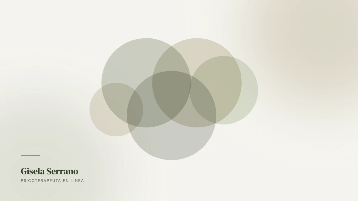 Ilustración abstracta: círculos de distintos tonos que se traslapan, en alusión a los enfoques terapéuticos y lo que tienen en común